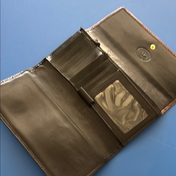 Brahmin Vintage Wallet Brown Crocodile Embossed Leather - Picture 7 of 9